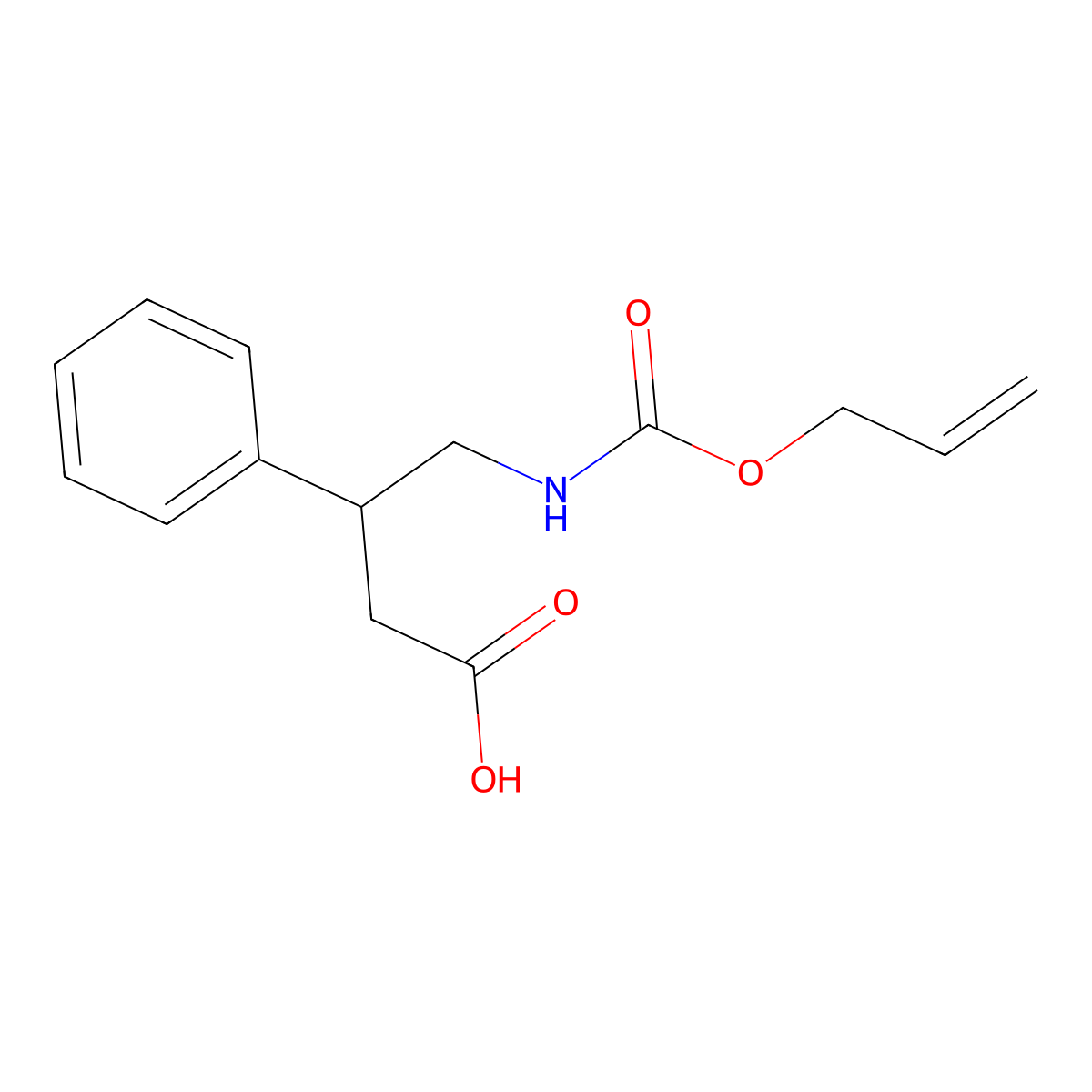 3-Phenyl-4-{[(prop-2-en-1-yloxy)carbonyl]amino}butanoic acid molecular structure, CAS 2680875-45-8