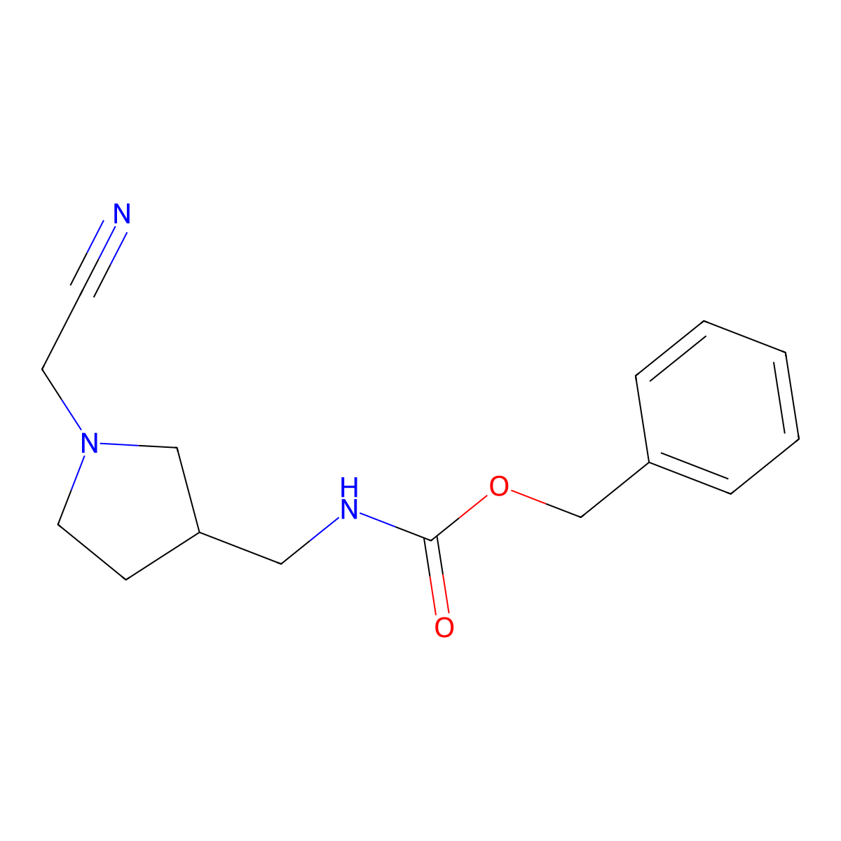 benzyl N-{[1-(cyanomethyl)pyrrolidin-3-yl]methyl}carbamate molecular structure, CAS 2680875-47-0