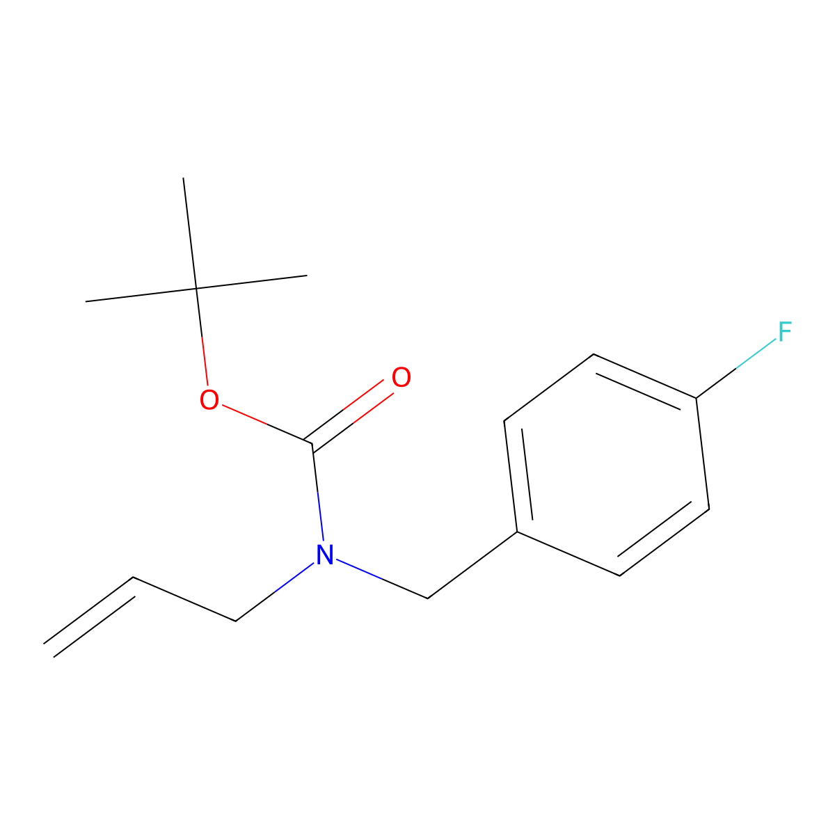 tert-butyl N-[(4-fluorophenyl)methyl]-N-(prop-2-en-1-yl)carbamate molecular structure, CAS 2680875-50-5