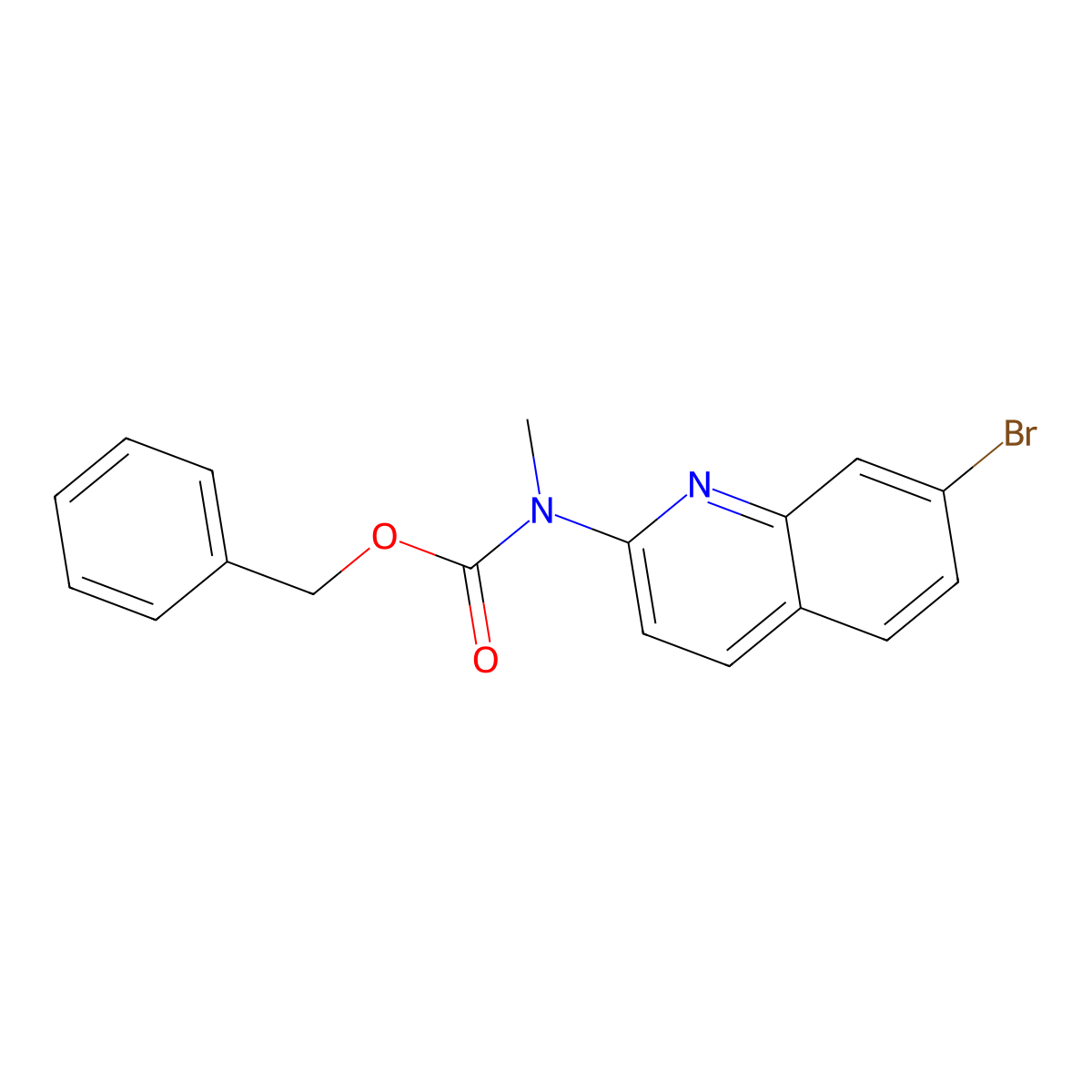 benzyl N-(7-bromoquinolin-2-yl)-N-methylcarbamate molecular structure, CAS 2680875-52-7