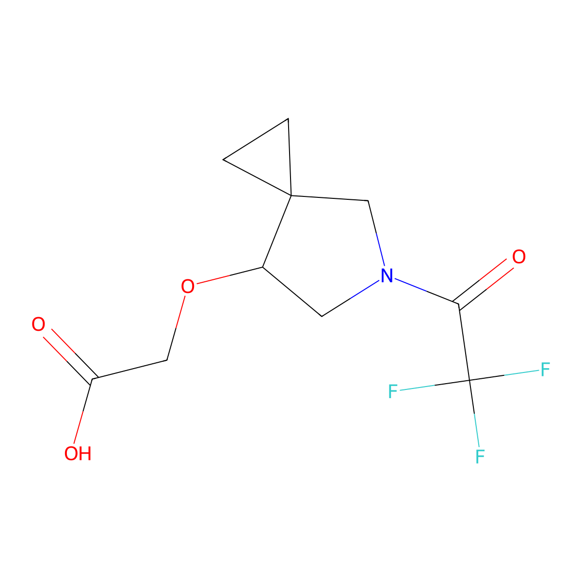 2-{[5-(2,2,2-Trifluoroacetyl)-5-azaspiro[2.4]heptan-7-yl]oxy}acetic acid molecular structure, CAS 2680875-57-2