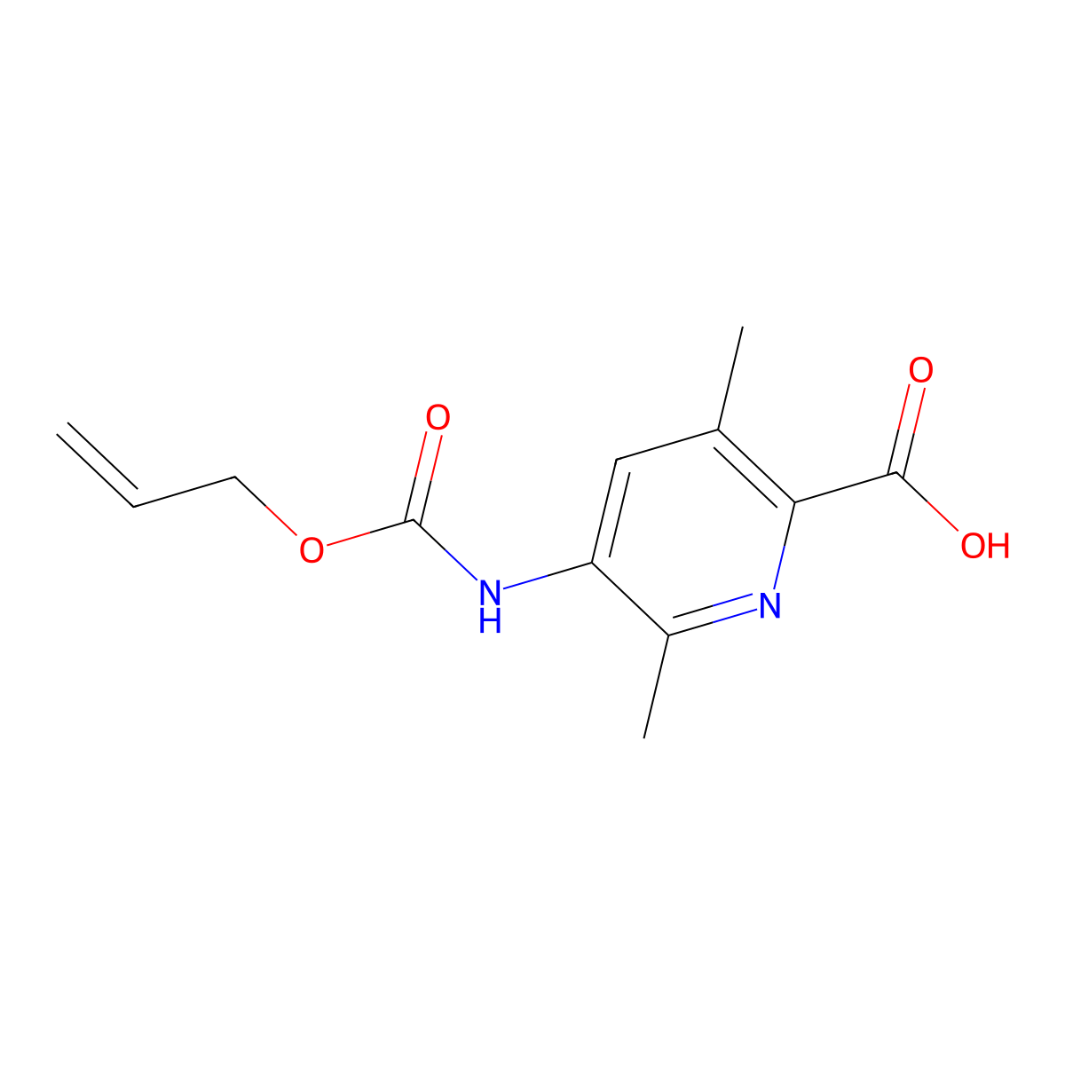 3,6-Dimethyl-5-{[(prop-2-en-1-yloxy)carbonyl]amino}pyridine-2-carboxylic acid molecular structure, CAS 2680875-73-2