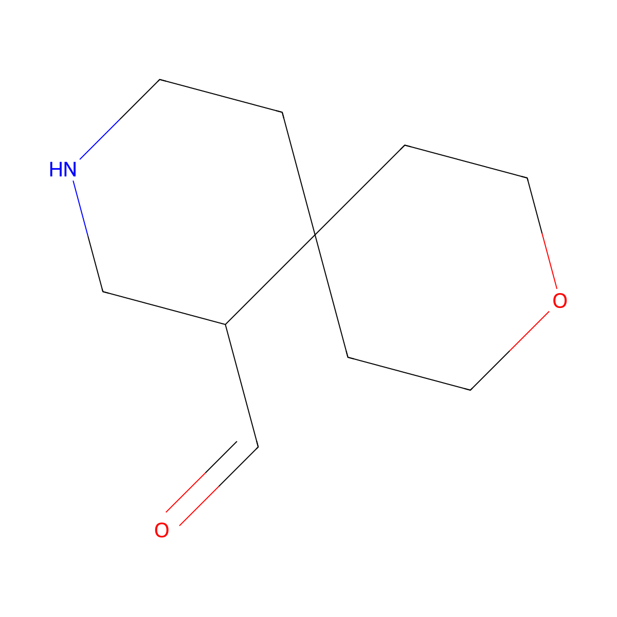 3-Oxa-9-azaspiro[5.5]undecane-7-carbaldehyde molecular structure, CAS 2680875-74-3