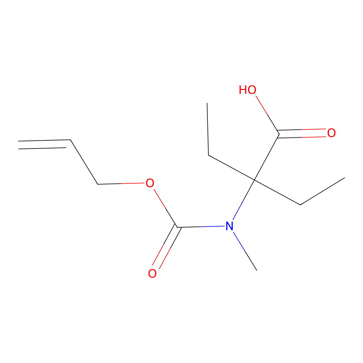 2-Ethyl-2-{methyl[(prop-2-en-1-yloxy)carbonyl]amino}butanoic acid molecular structure, CAS 2680875-76-5