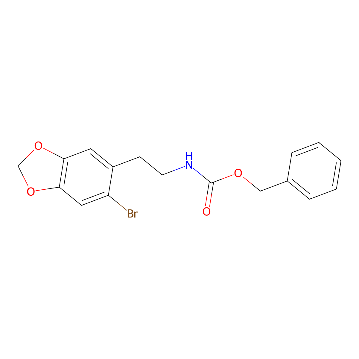 benzyl N-[2-(6-bromo-1,3-dioxaindan-5-yl)ethyl]carbamate molecular structure, CAS 2680875-82-3