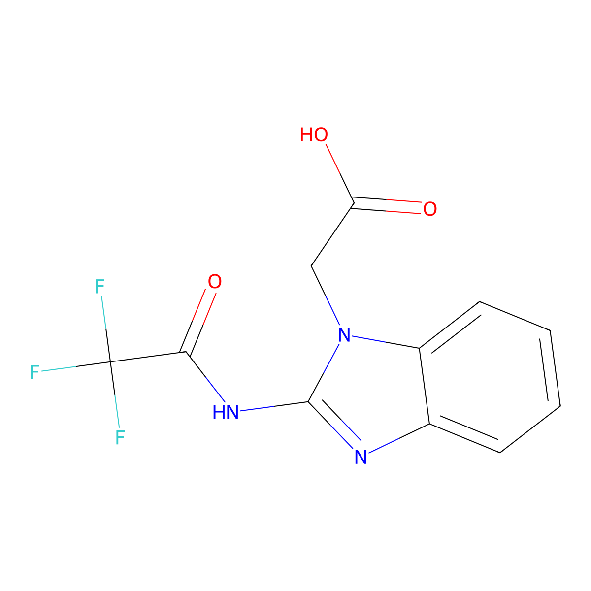 2-[2-(2,2,2-trifluoroacetamido)-1H-1,3-benzodiazol-1-yl]acetic acid molecular structure, CAS 2680875-85-6