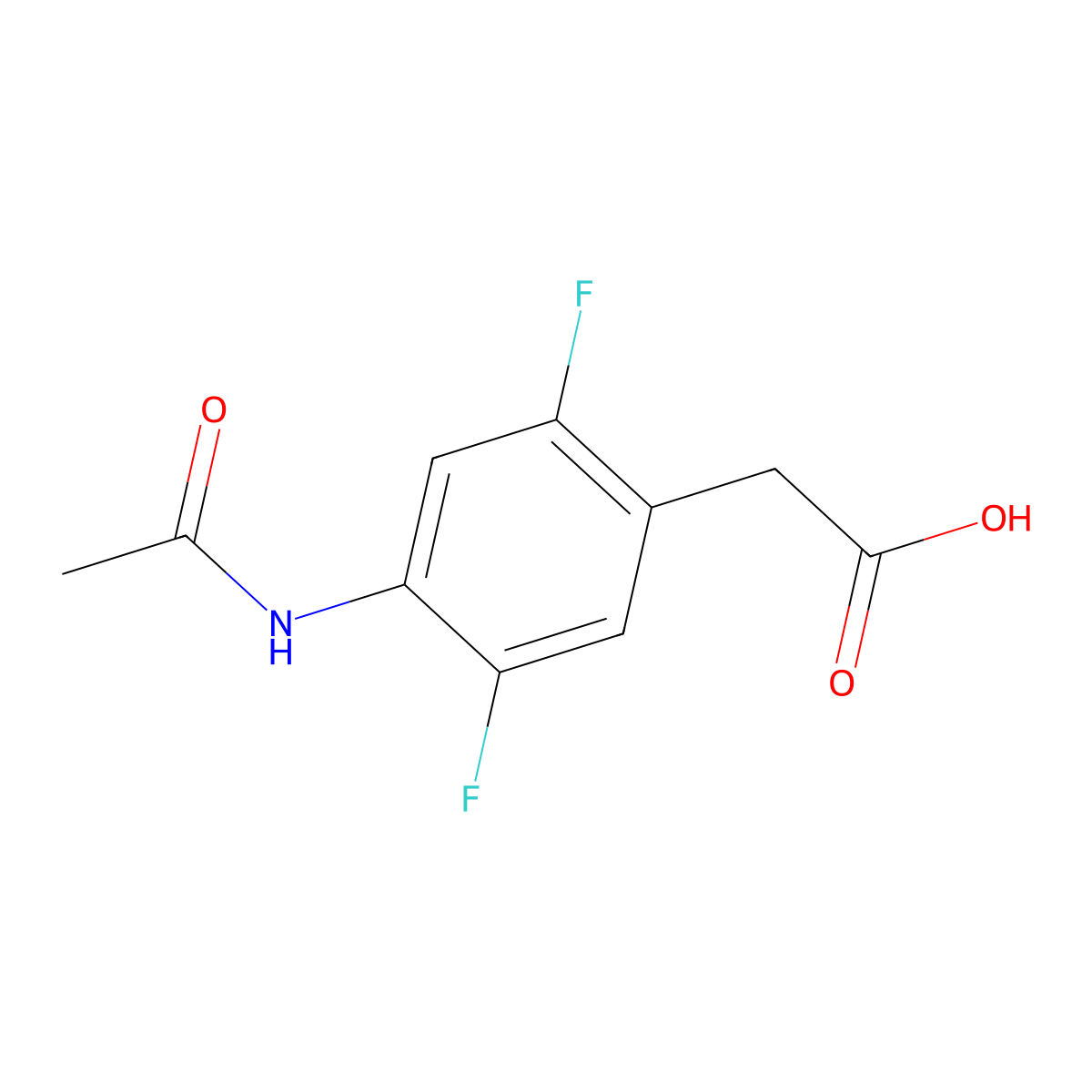 2-(4-Acetamido-2,5-difluorophenyl)acetic acid molecular structure, CAS 2680875-86-7