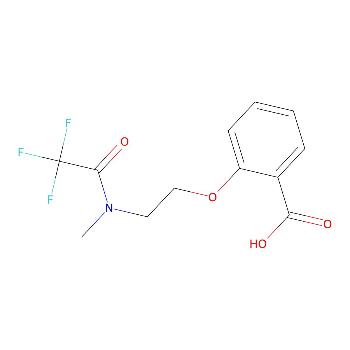 2-[2-(2,2,2-trifluoro-N-methylacetamido)ethoxy]benzoic acid molecular structure, CAS 2680875-89-0