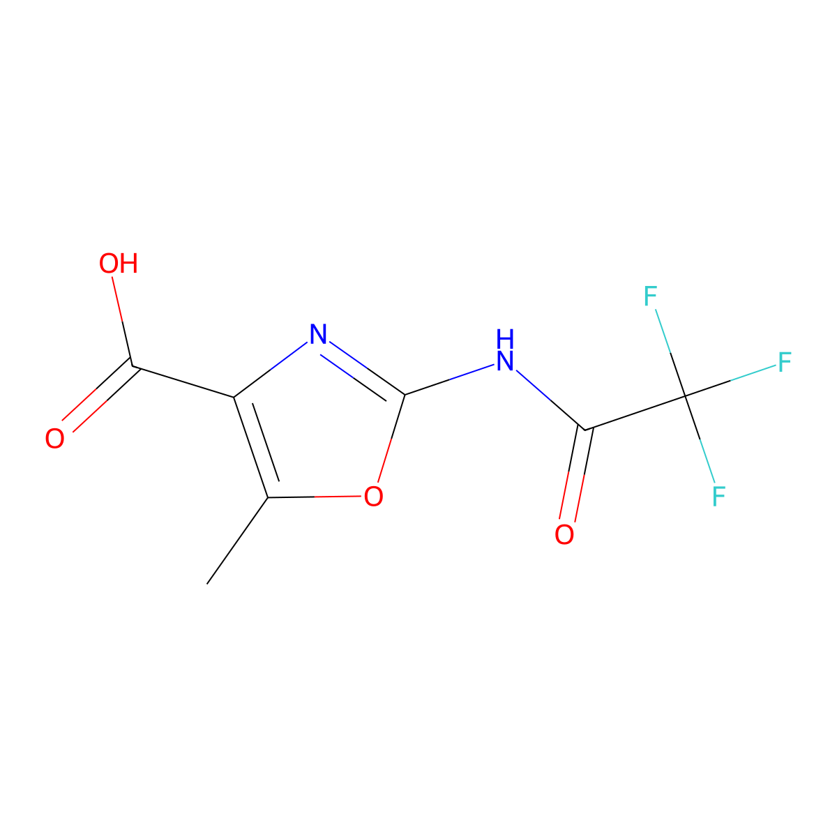 5-Methyl-2-(2,2,2-trifluoroacetamido)-1,3-oxazole-4-carboxylic acid molecular structure, CAS 2680875-94-7