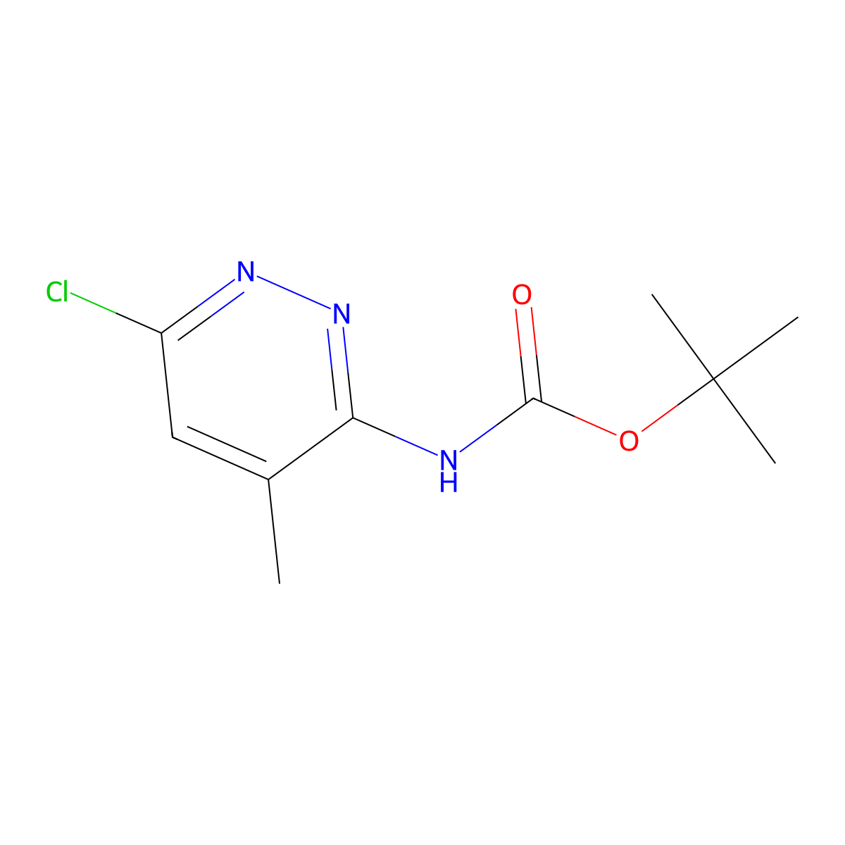 tert-butyl N-(6-chloro-4-methylpyridazin-3-yl)carbamate molecular structure, CAS 2680875-98-1