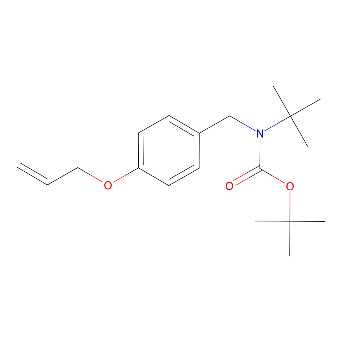tert-butyl N-tert-butyl-N-{[4-(prop-2-en-1-yloxy)phenyl]methyl}carbamate molecular structure, CAS 2680875-99-2