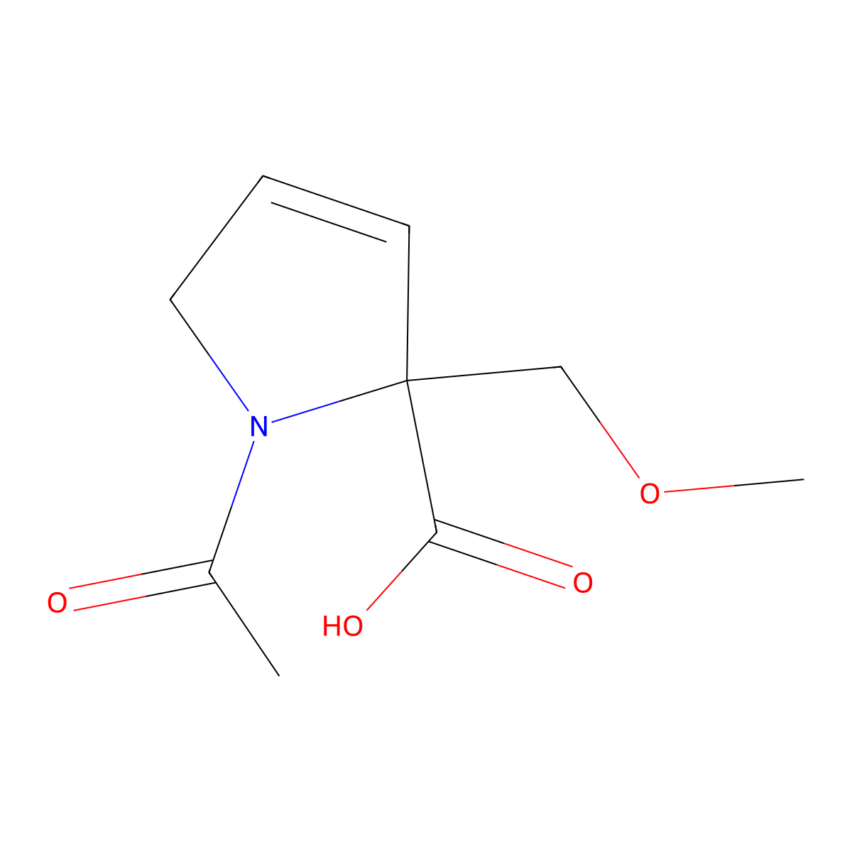 1-acetyl-2-(methoxymethyl)-2,5-dihydro-1H-pyrrole-2-carboxylic acid molecular structure, CAS 2680876-05-3