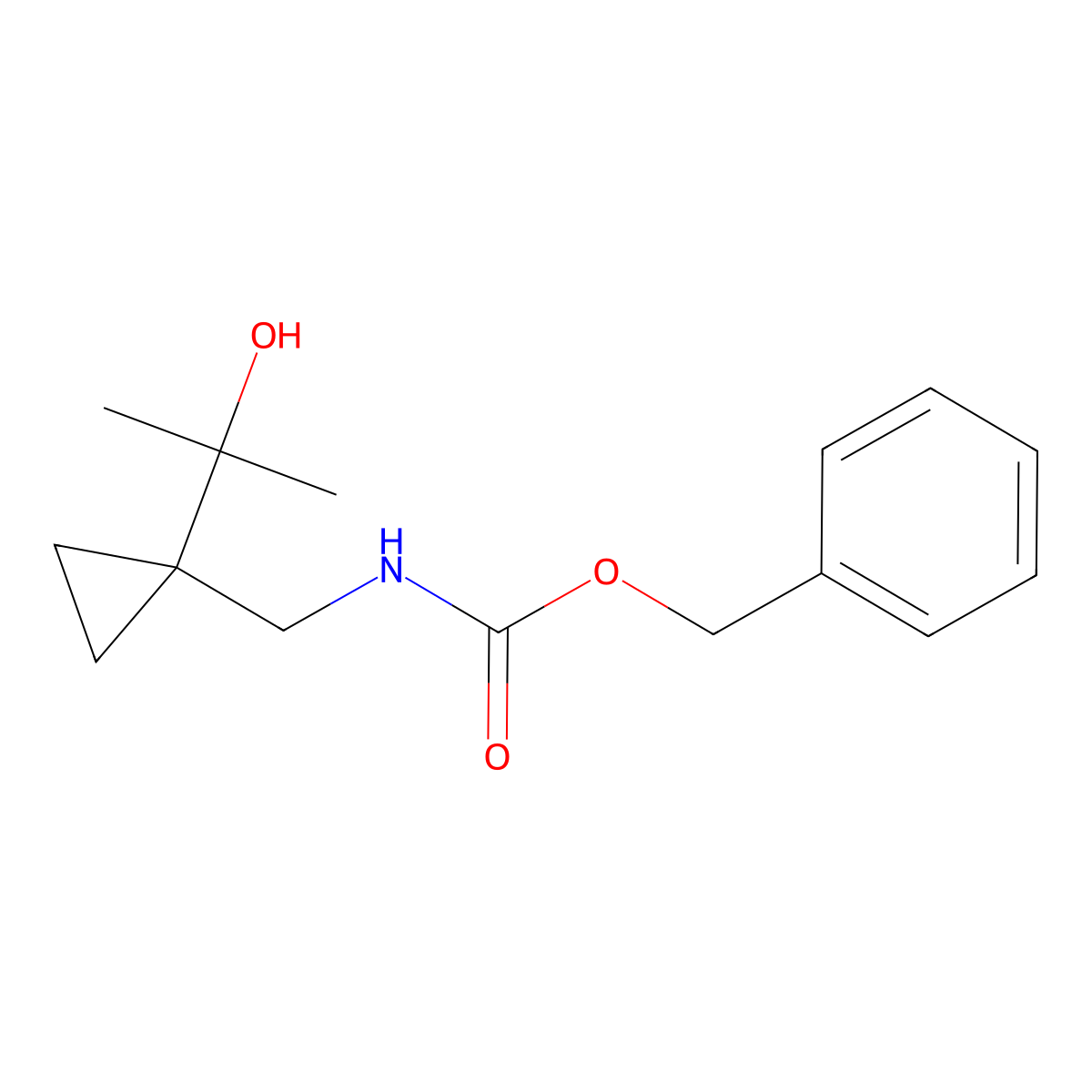 benzyl N-{[1-(2-hydroxypropan-2-yl)cyclopropyl]methyl}carbamate molecular structure, CAS 2680876-10-0