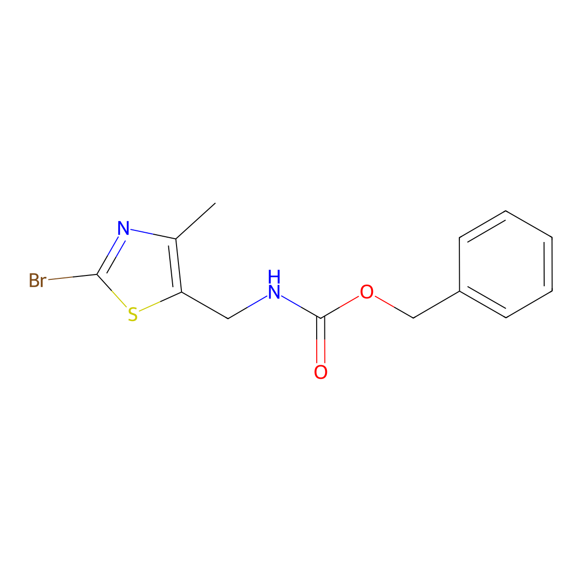 benzyl N-[(2-bromo-4-methyl-1,3-thiazol-5-yl)methyl]carbamate molecular structure, CAS 2680876-19-9