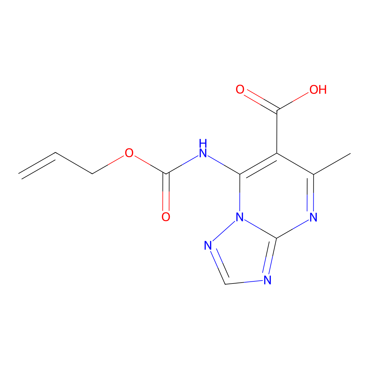 5-Methyl-7-{[(prop-2-en-1-yloxy)carbonyl]amino}-[1,2,4]triazolo[1,5-a]pyrimidine-6-carboxylic acid molecular structure, CAS 2680876-25-7
