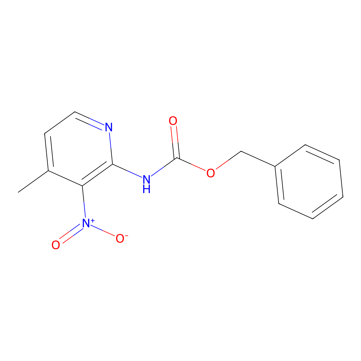 benzyl N-(4-methyl-3-nitropyridin-2-yl)carbamate molecular structure, CAS 2680876-27-9