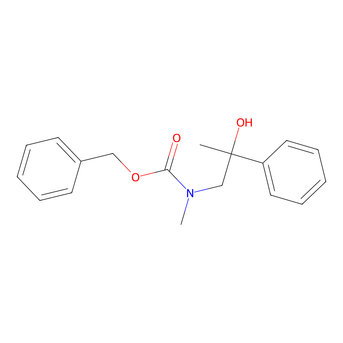 benzyl N-(2-hydroxy-2-phenylpropyl)-N-methylcarbamate molecular structure, CAS 2680876-28-0