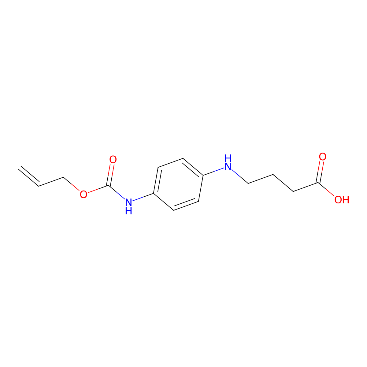 4-[(4-{[(Prop-2-en-1-yloxy)carbonyl]amino}phenyl)amino]butanoic acid molecular structure, CAS 2680876-29-1