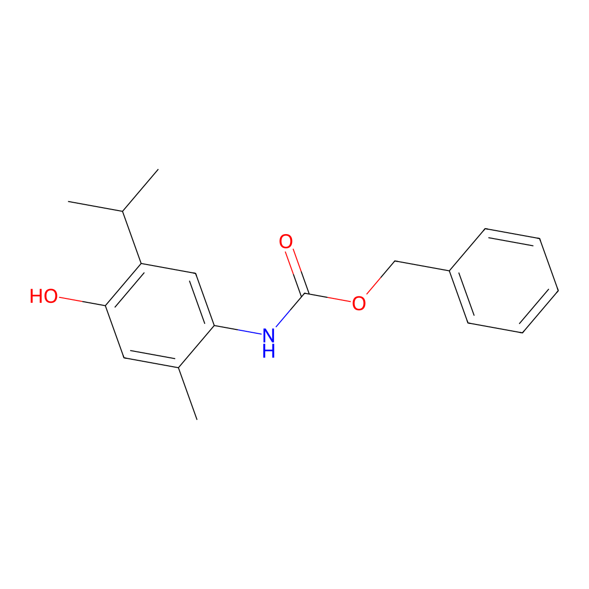 benzyl N-[4-hydroxy-2-methyl-5-(propan-2-yl)phenyl]carbamate molecular structure, CAS 2680876-34-8