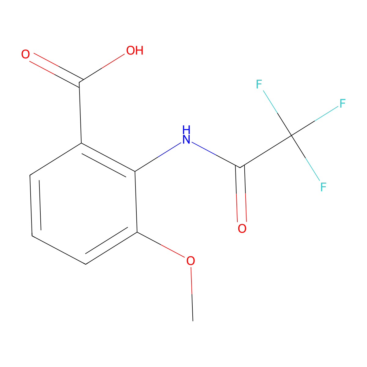 3-Methoxy-2-(2,2,2-trifluoroacetamido)benzoic acid molecular structure, CAS 2680876-41-7