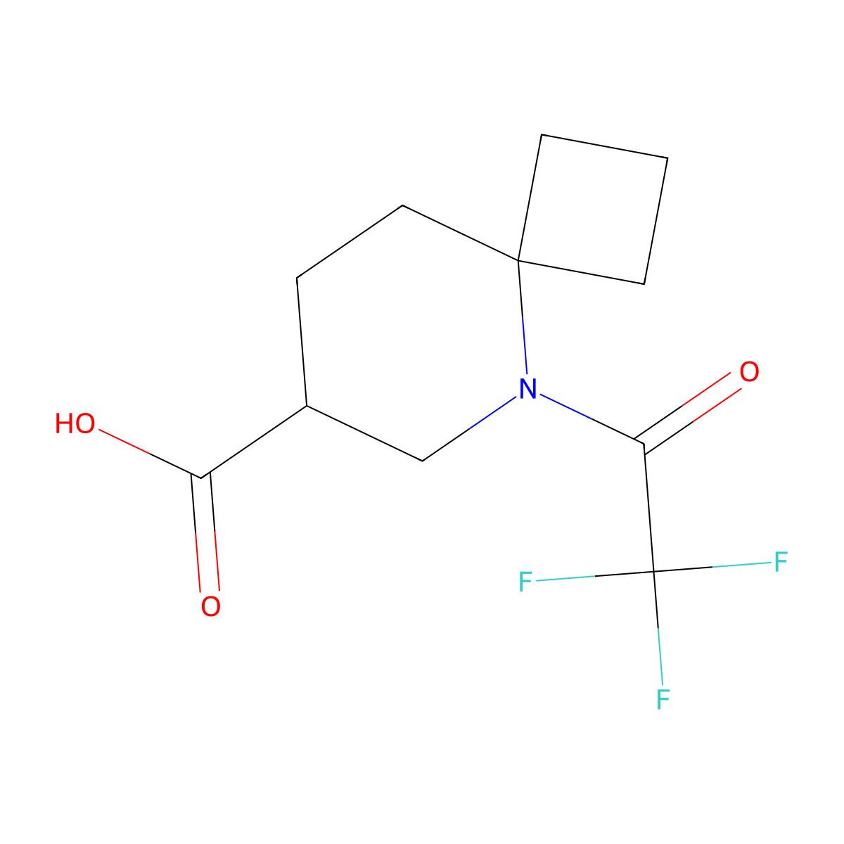 5-(2,2,2-Trifluoroacetyl)-5-azaspiro[3.5]nonane-7-carboxylic acid molecular structure, CAS 2680876-44-0