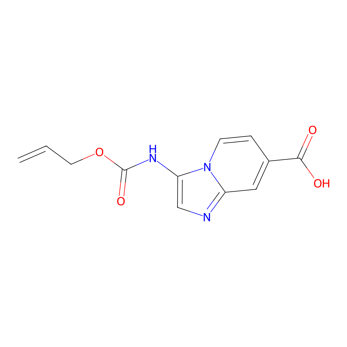 3-{[(Prop-2-en-1-yloxy)carbonyl]amino}imidazo[1,2-a]pyridine-7-carboxylic acid molecular structure, CAS 2680876-46-2
