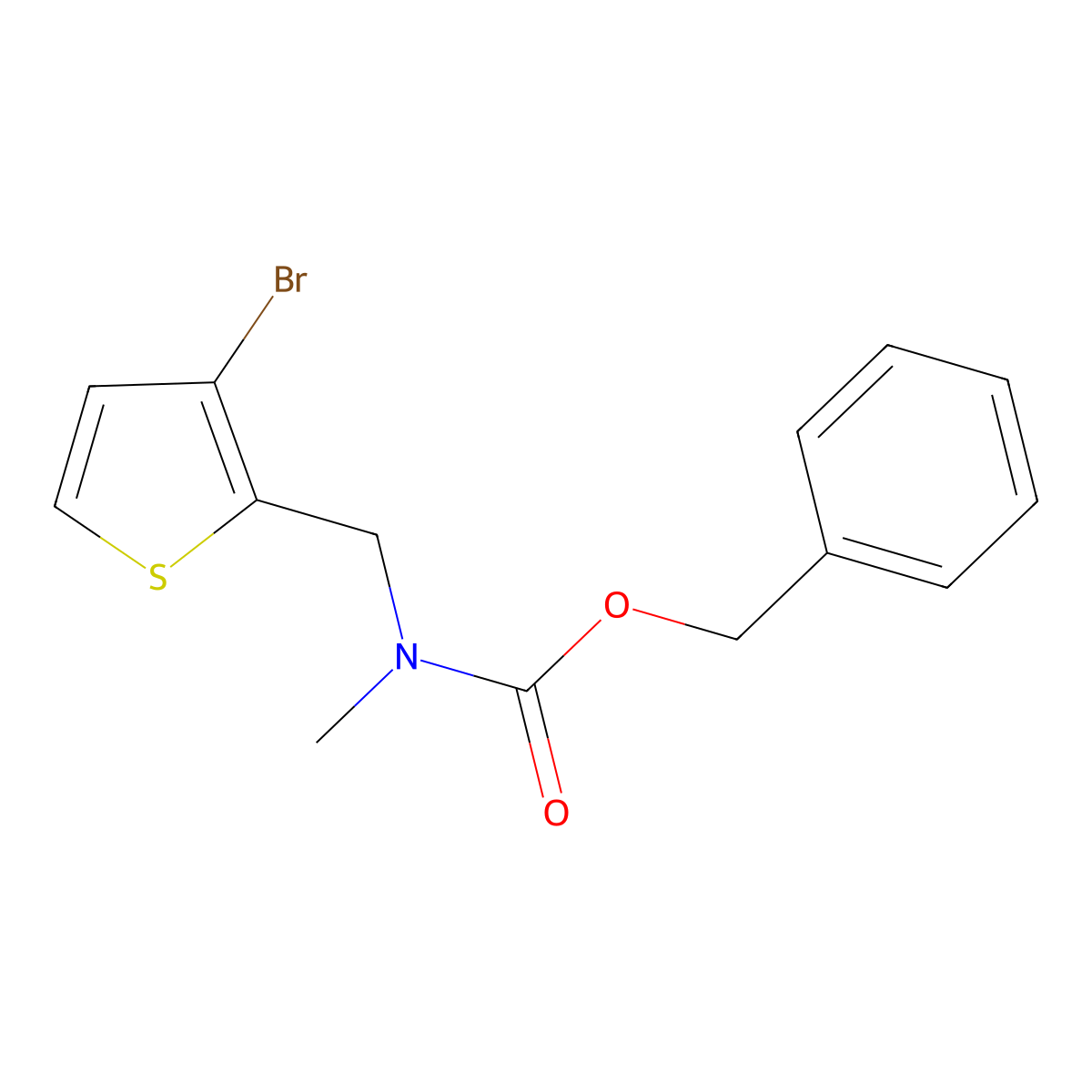 benzyl N-[(3-bromothiophen-2-yl)methyl]-N-methylcarbamate molecular structure, CAS 2680876-47-3