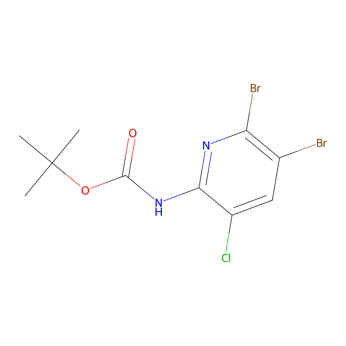 tert-butyl N-(5,6-dibromo-3-chloropyridin-2-yl)carbamate molecular structure, CAS 2680876-48-4