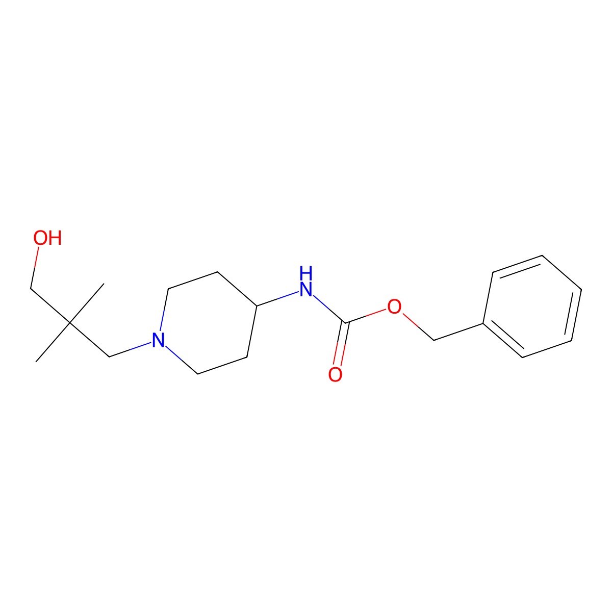 benzyl N-[1-(3-hydroxy-2,2-dimethylpropyl)piperidin-4-yl]carbamate molecular structure, CAS 2680876-52-0