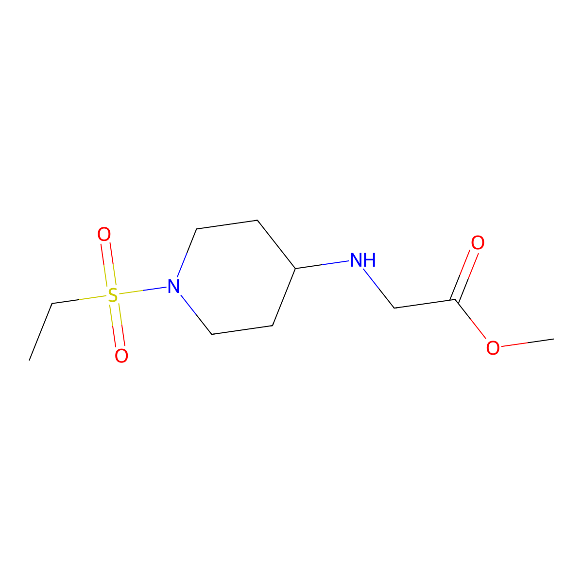 Methyl 2-{[1-(ethanesulfonyl)piperidin-4-yl]amino}acetate molecular structure, CAS 2680876-54-2