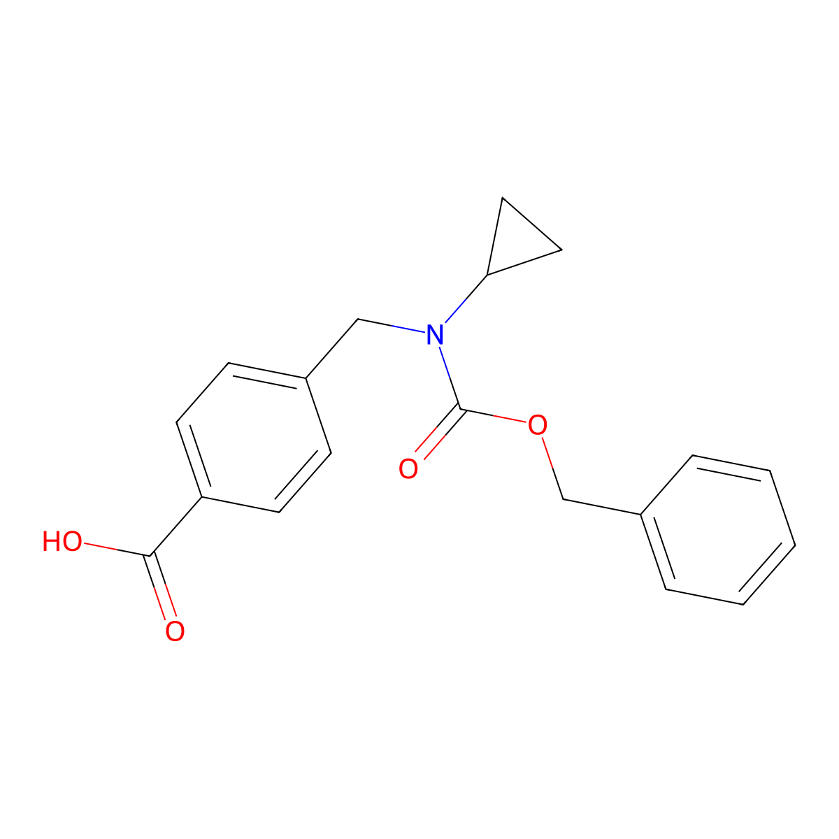 4-({[(Benzyloxy)carbonyl](cyclopropyl)amino}methyl)benzoic acid molecular structure, CAS 2680876-57-5
