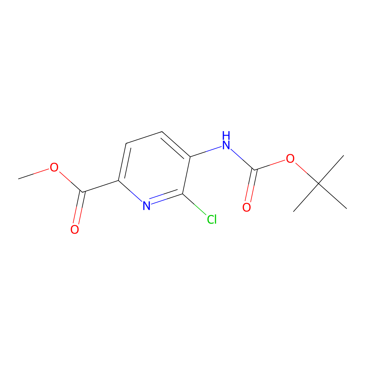 Methyl 5-{[(tert-butoxy)carbonyl]amino}-6-chloropyridine-2-carboxylate molecular structure, CAS 2680876-58-6