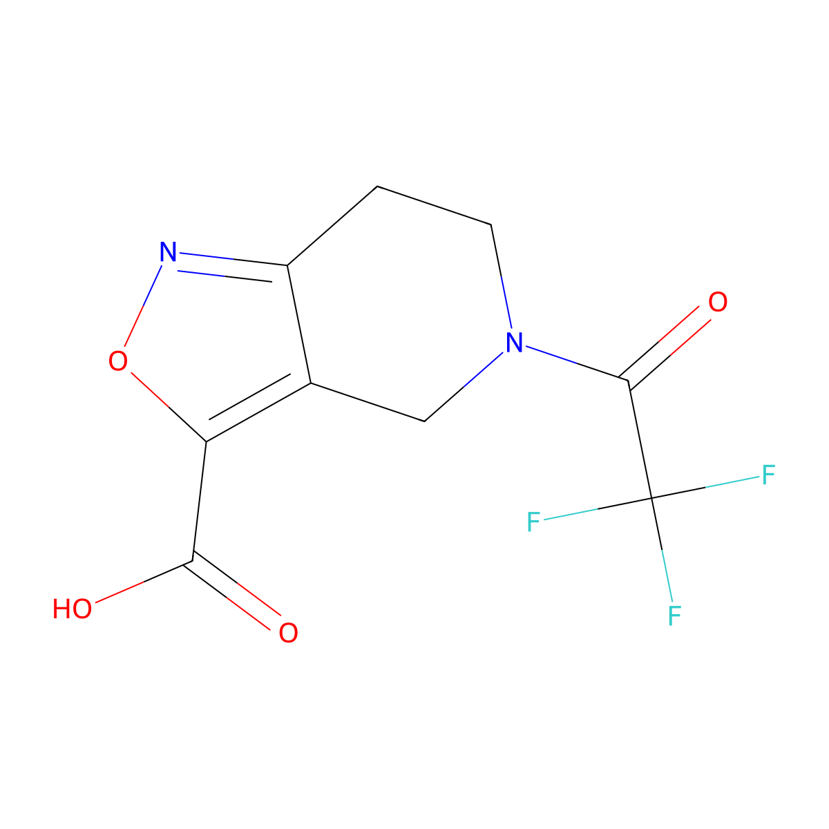 5-(2,2,2-trifluoroacetyl)-4H,5H,6H,7H-[1,2]oxazolo[4,3-c]pyridine-3-carboxylic acid molecular structure, CAS 2680876-59-7