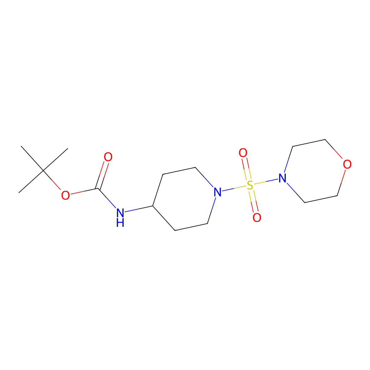 tert-butyl N-[1-(morpholine-4-sulfonyl)piperidin-4-yl]carbamate molecular structure, CAS 2680876-63-3