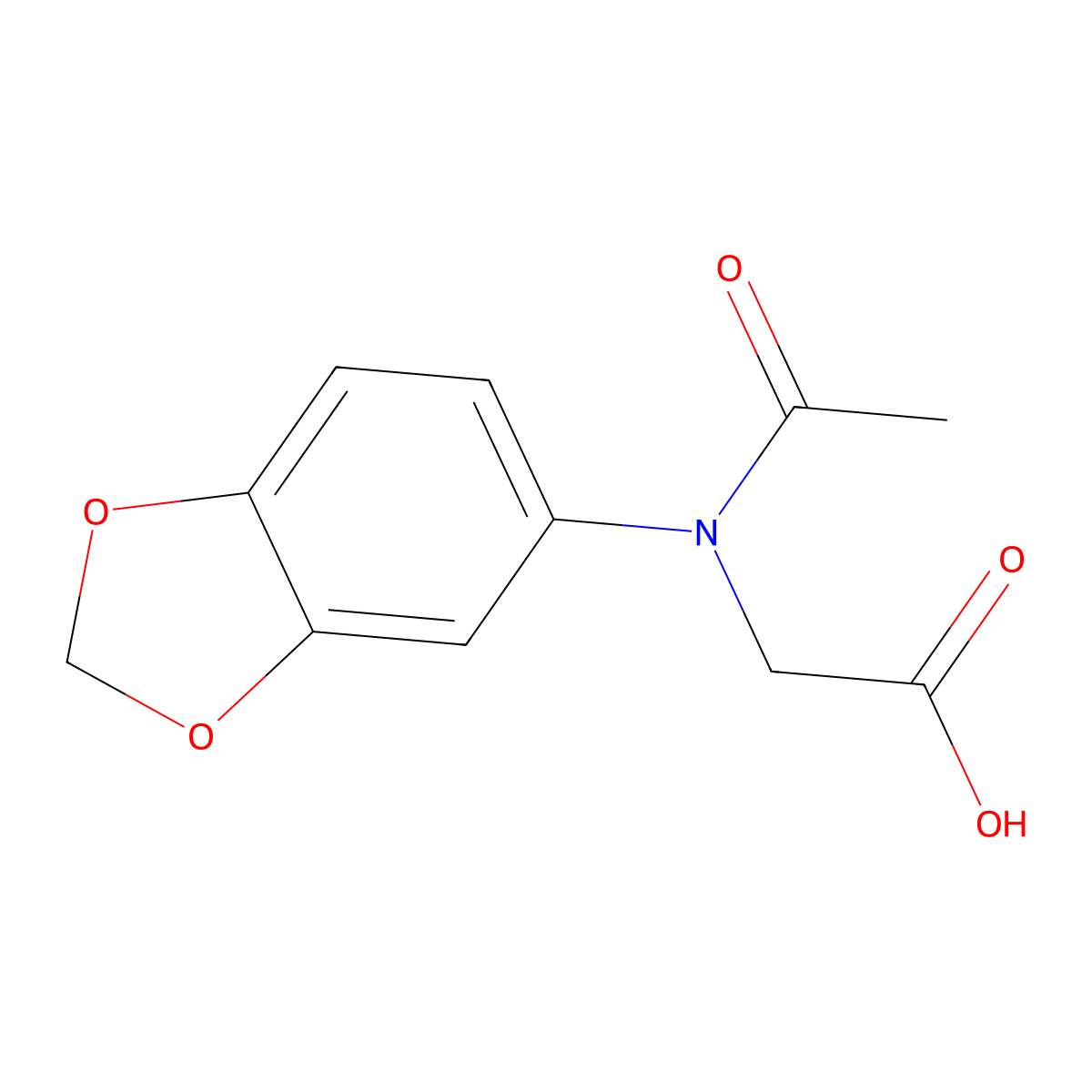 2-[N-(1,3-dioxaindan-5-yl)acetamido]acetic acid molecular structure, CAS 2680876-71-3