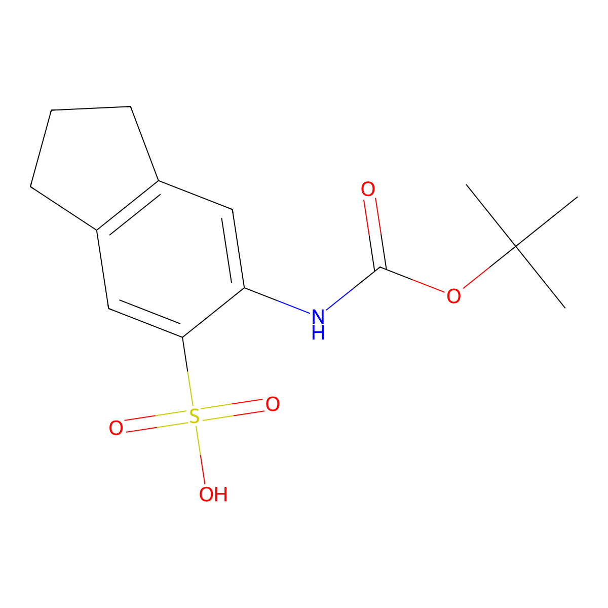6-{[(tert-butoxy)carbonyl]amino}-2,3-dihydro-1H-indene-5-sulfonic acid molecular structure, CAS 2680876-82-6