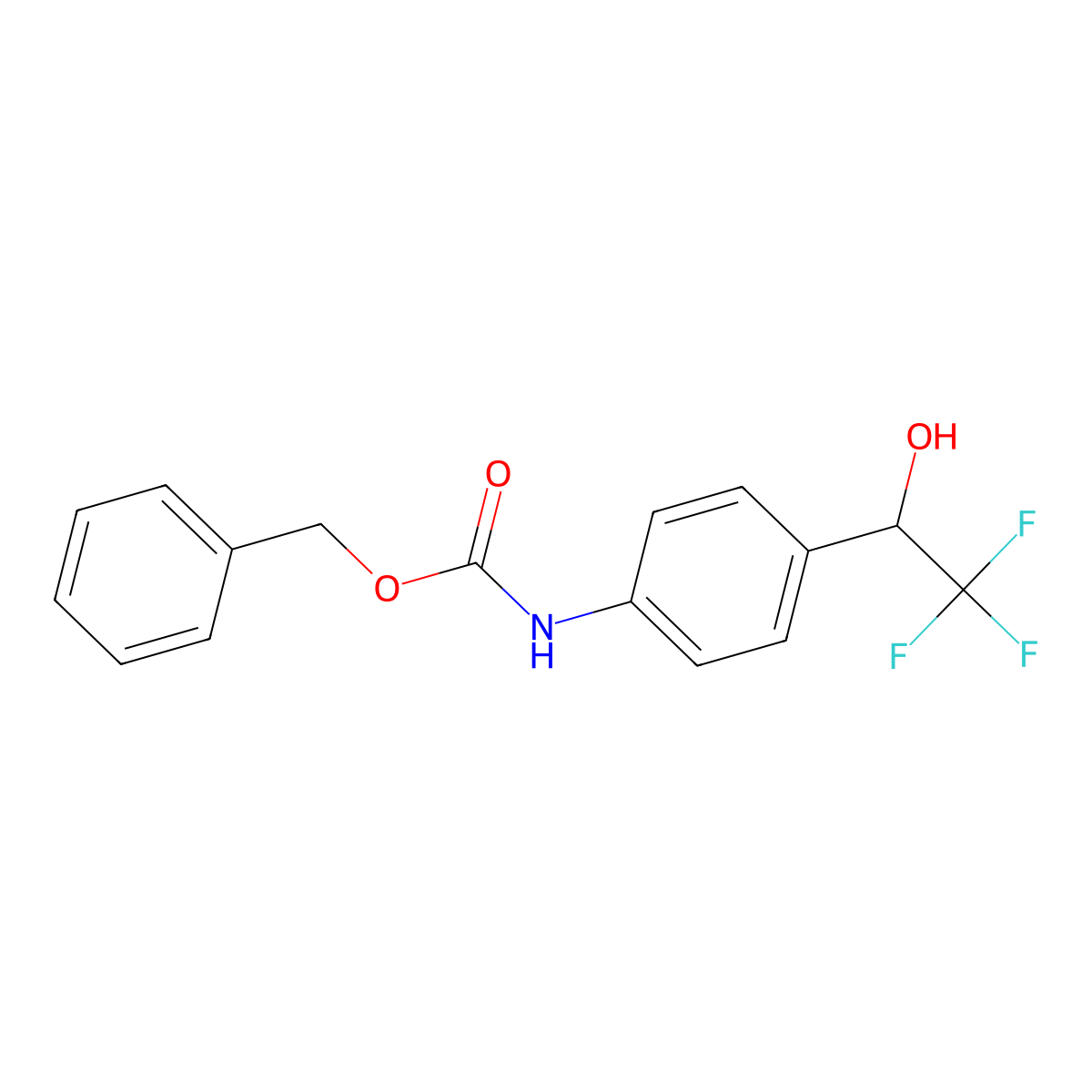 benzyl N-[4-(2,2,2-trifluoro-1-hydroxyethyl)phenyl]carbamate molecular structure, CAS 2680876-83-7