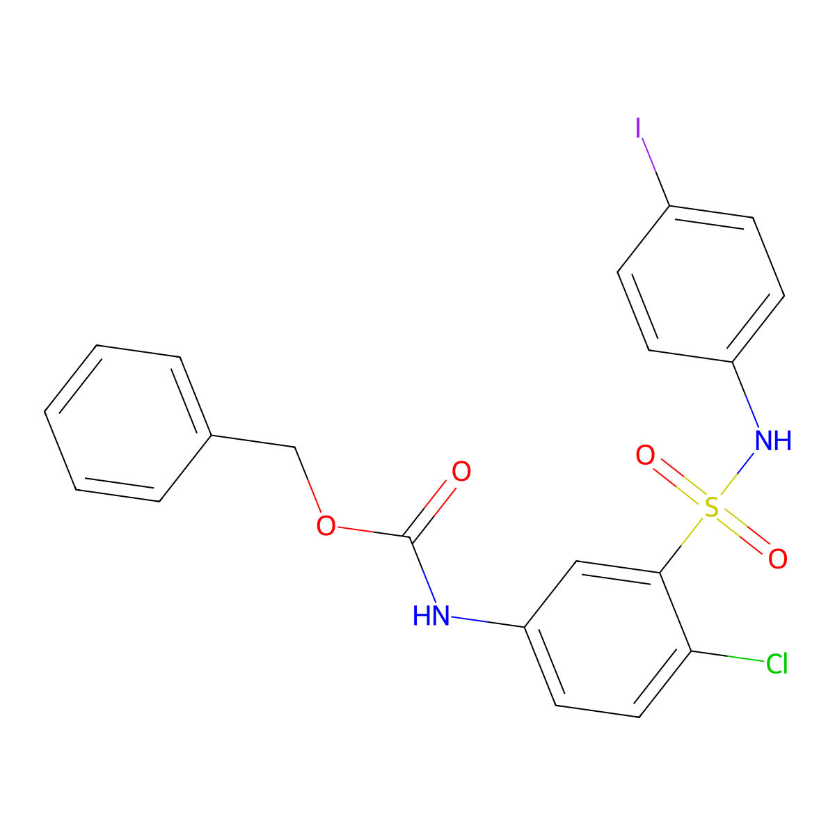 benzyl N-{4-chloro-3-[(4-iodophenyl)sulfamoyl]phenyl}carbamate molecular structure, CAS 2680876-91-7