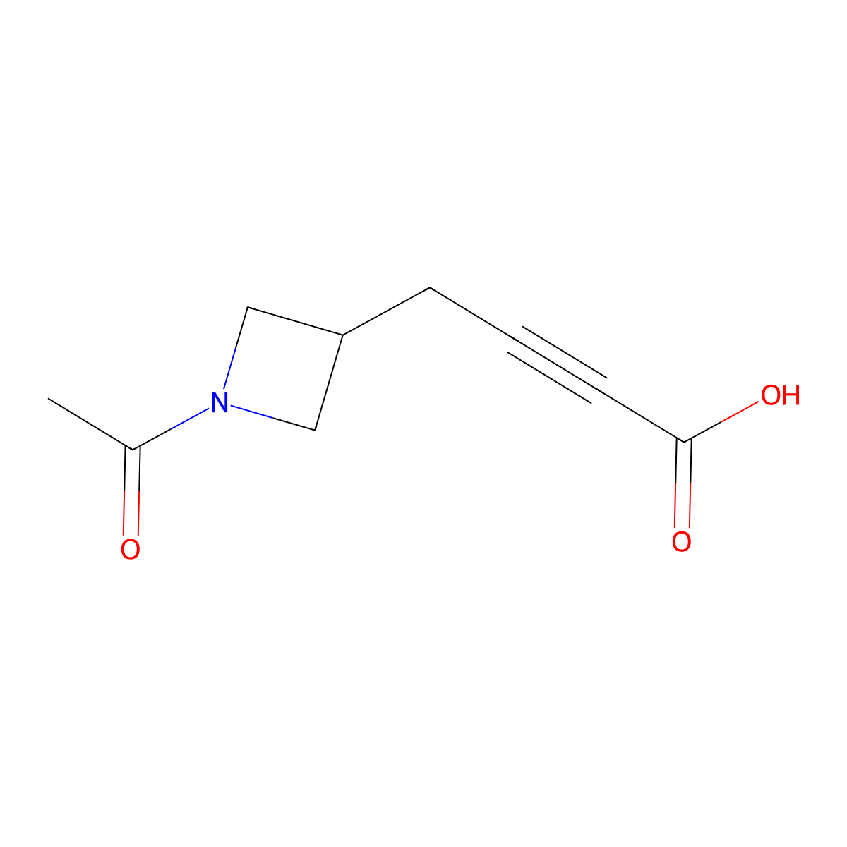 4-(1-Acetylazetidin-3-yl)but-2-ynoic acid molecular structure, CAS 2680876-95-1