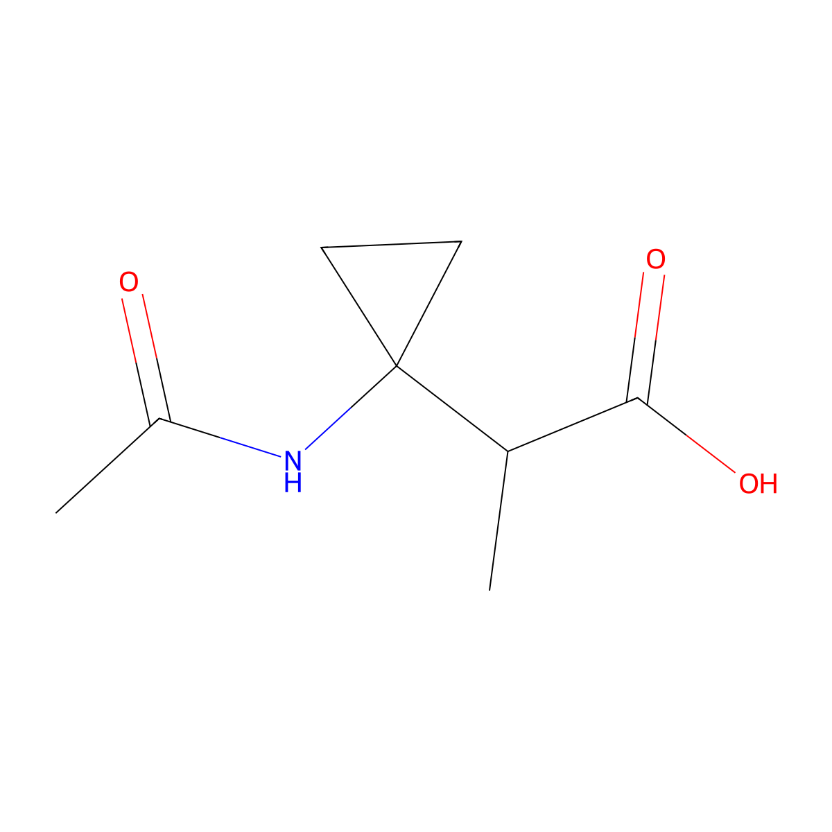 2-(1-Acetamidocyclopropyl)propanoic acid molecular structure, CAS 2680876-96-2