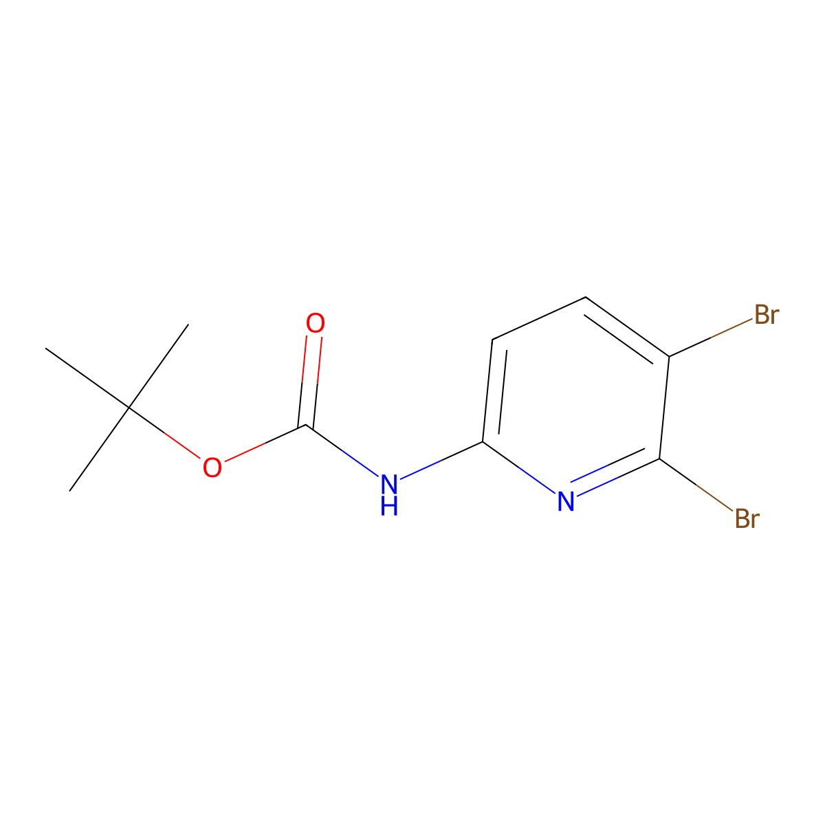 tert-butyl N-(5,6-dibromopyridin-2-yl)carbamate molecular structure, CAS 2680877-06-7