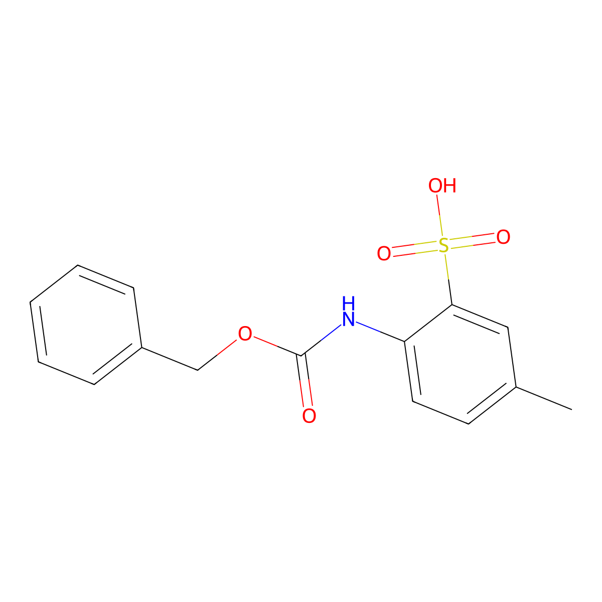 2-{[(Benzyloxy)carbonyl]amino}-5-methylbenzene-1-sulfonic acid molecular structure, CAS 2680877-14-7