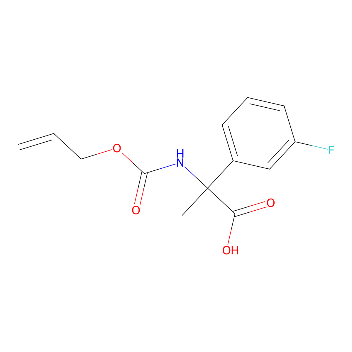 2-(3-Fluorophenyl)-2-{[(prop-2-en-1-yloxy)carbonyl]amino}propanoic acid molecular structure, CAS 2680877-25-0