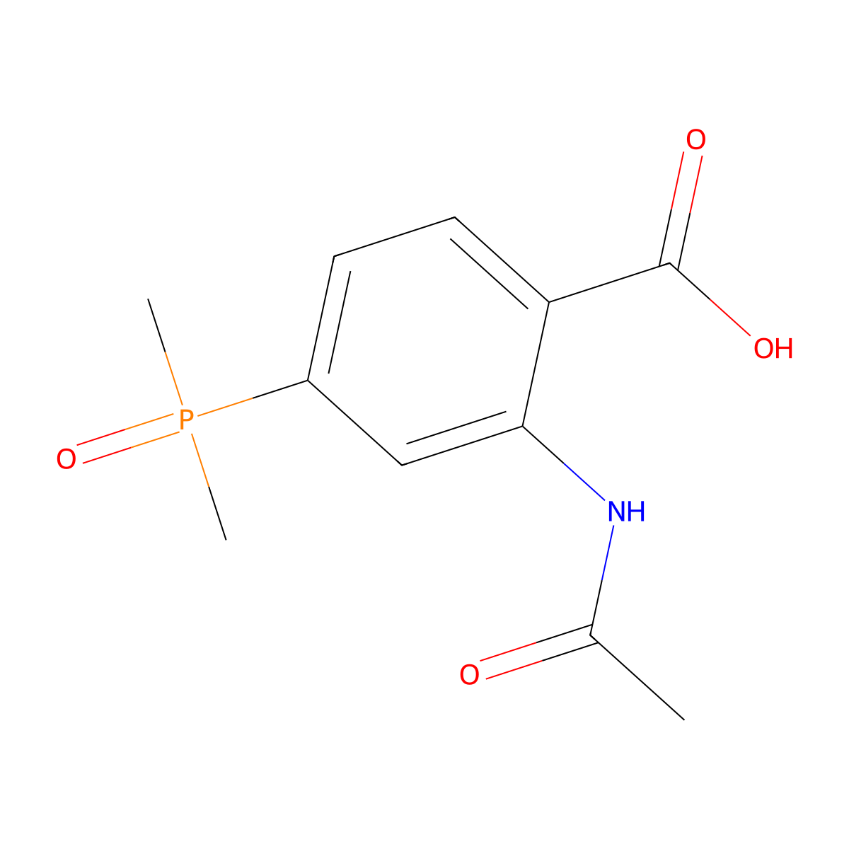 4-(Dimethylphosphoryl)-2-acetamidobenzoic acid molecular structure, CAS 2680877-28-3