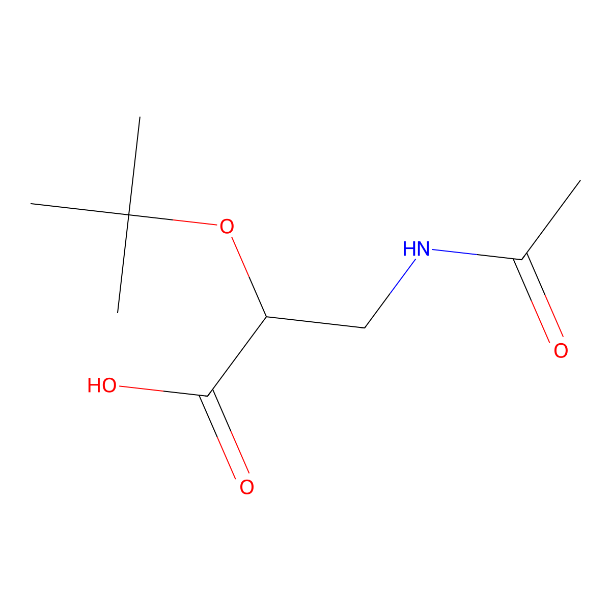 2-(Tert-butoxy)-3-acetamidopropanoic acid molecular structure, CAS 2680877-31-8