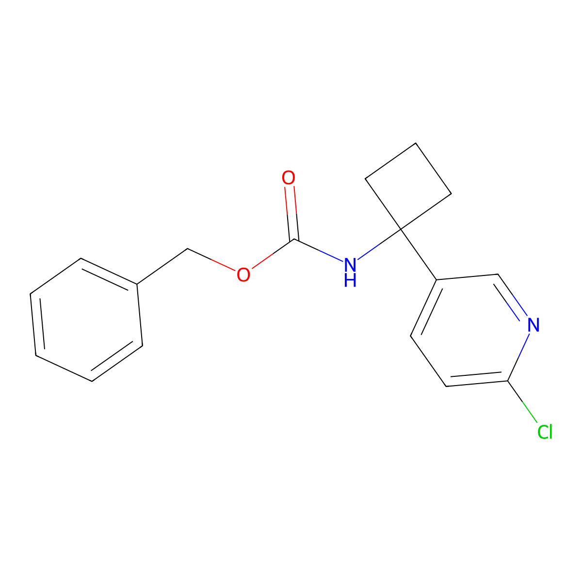 benzyl N-[1-(6-chloropyridin-3-yl)cyclobutyl]carbamate molecular structure, CAS 2680877-36-3