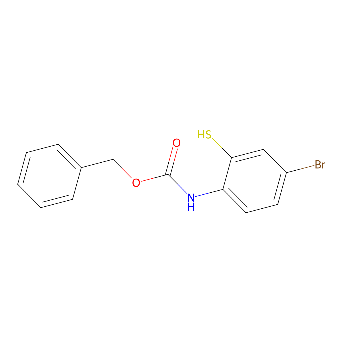benzyl N-(4-bromo-2-sulfanylphenyl)carbamate molecular structure, CAS 2680877-45-4