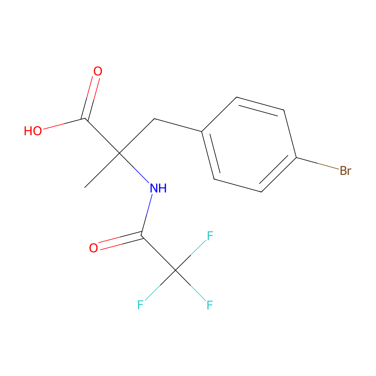 3-(4-Bromophenyl)-2-methyl-2-(2,2,2-trifluoroacetamido)propanoic acid molecular structure, CAS 2680877-50-1