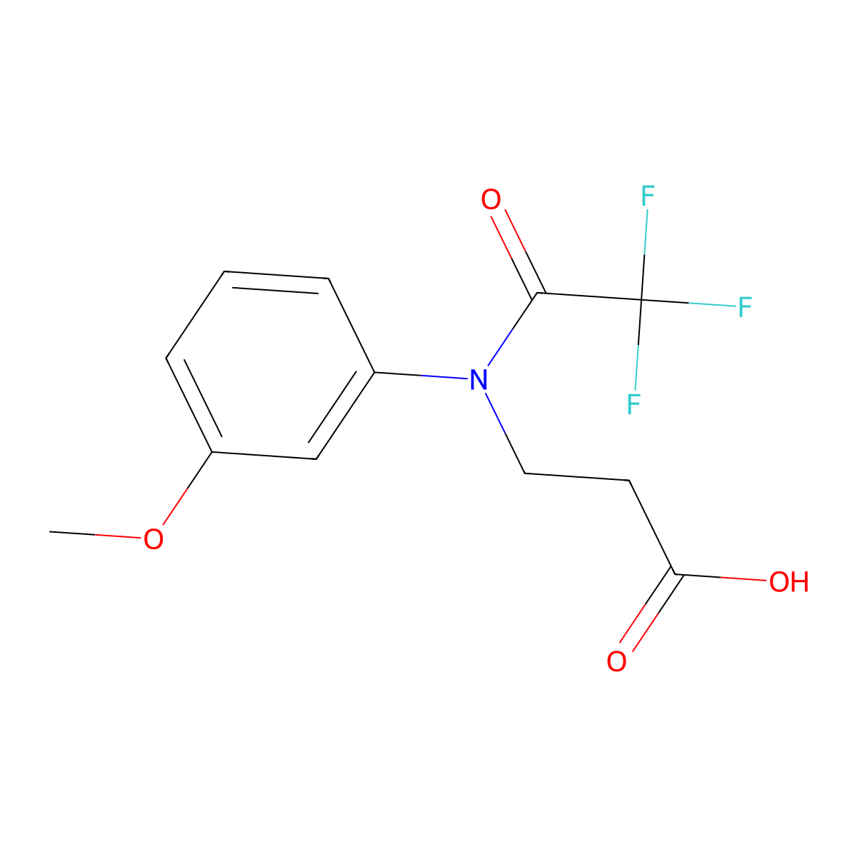 3-[2,2,2-trifluoro-N-(3-methoxyphenyl)acetamido]propanoic acid molecular structure, CAS 2680877-51-2