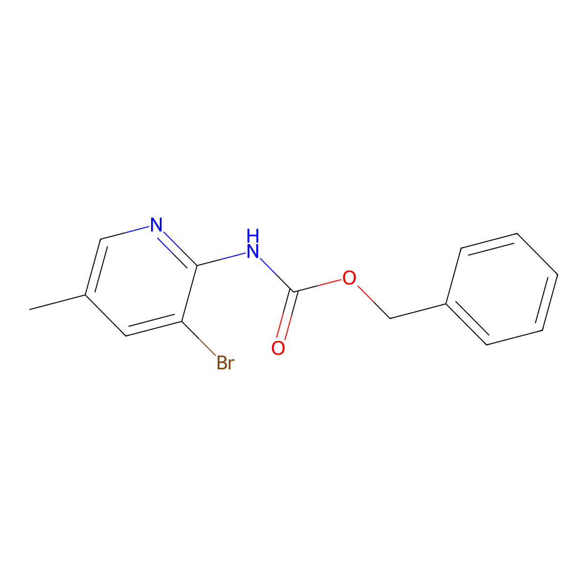 benzyl N-(3-bromo-5-methylpyridin-2-yl)carbamate molecular structure, CAS 2680877-55-6